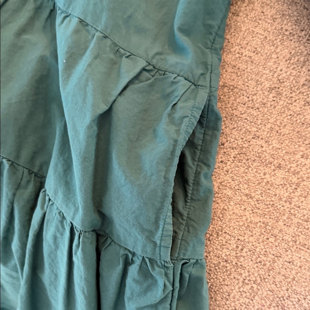 Anthropologie Dark Green Tiered Mini Dress - Picture 6 of 6